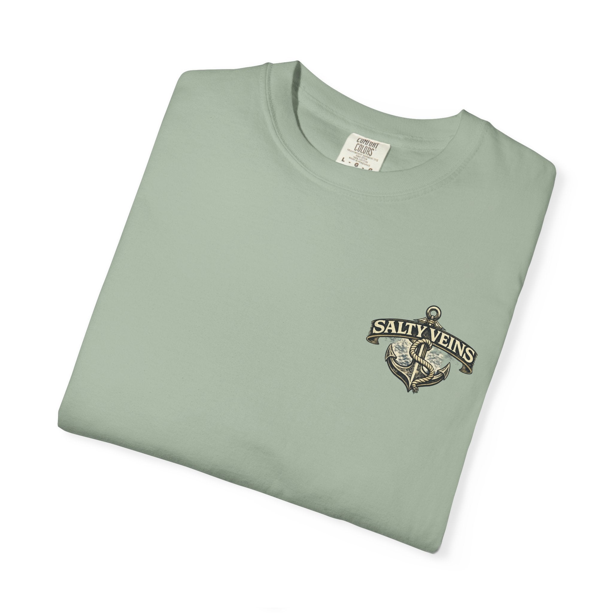 T-shirt Salty Veins Anchor — T-shirt graphique nautique « Legends Never Die »