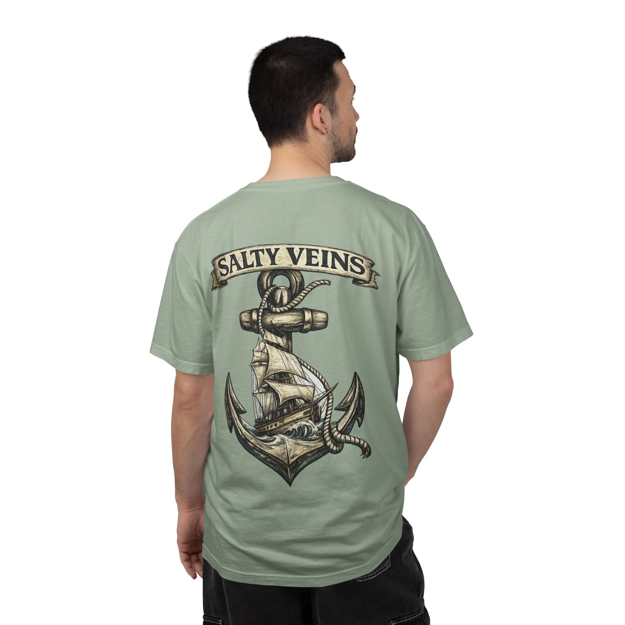 Salty Veins Anchor & Sailing Ship Tee