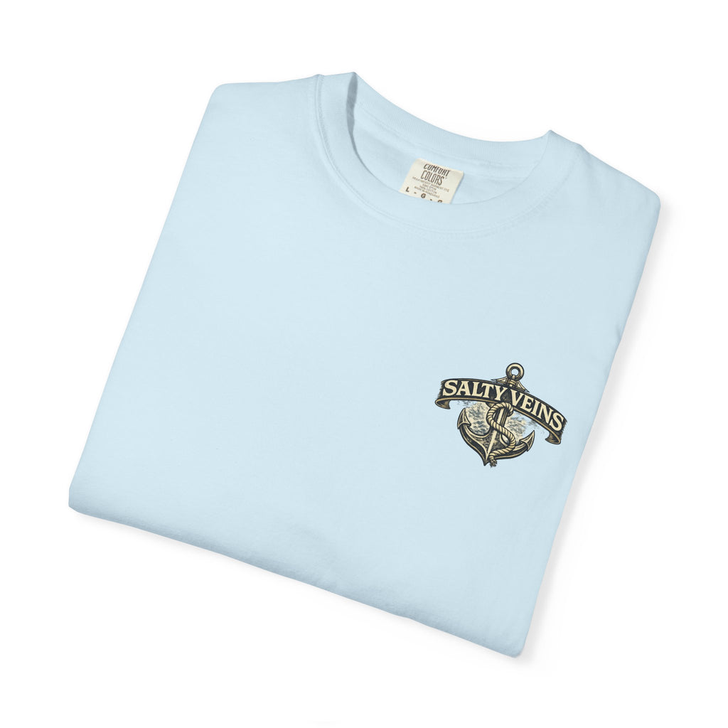 T-shirt Salty Veins Anchor — T-shirt graphique nautique « Legends Never Die »