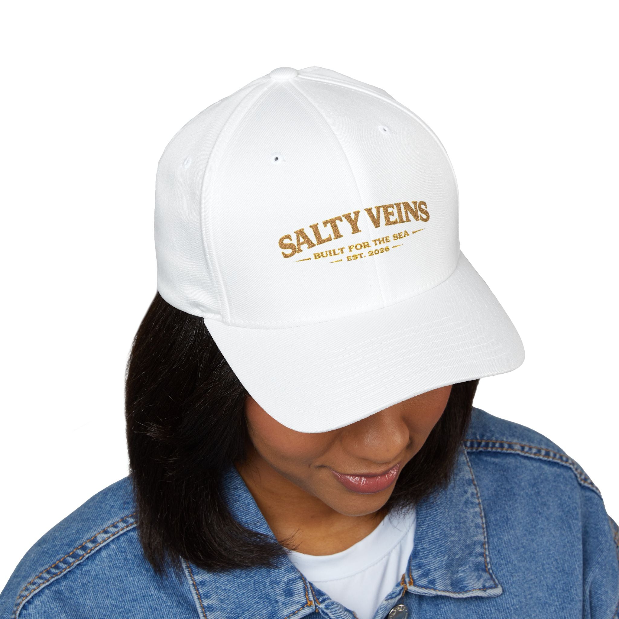 Casquette brodée Salty Veins — Chapeau fermé Beach Life