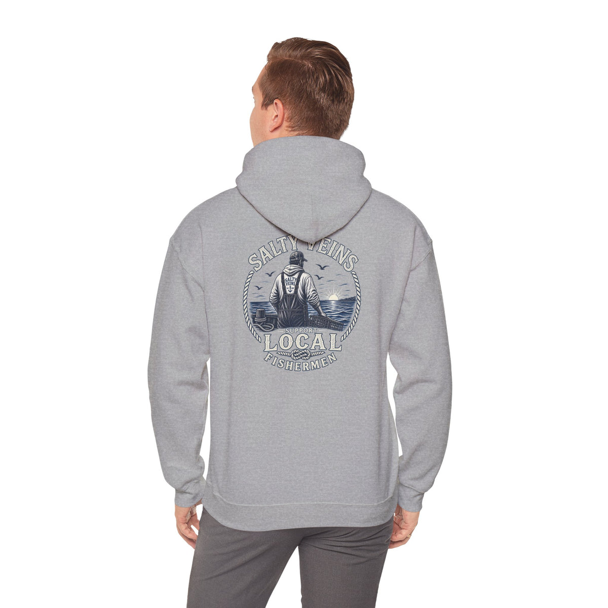Salty Veins Support Local Fishermen Hoodie
