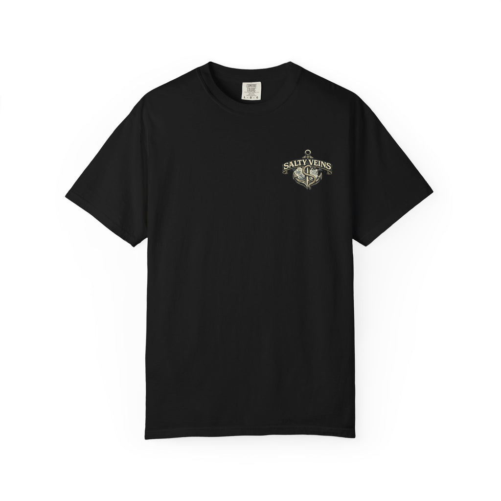 T-shirt Salty Veins Anchor — T-shirt graphique nautique « Legends Never Die »