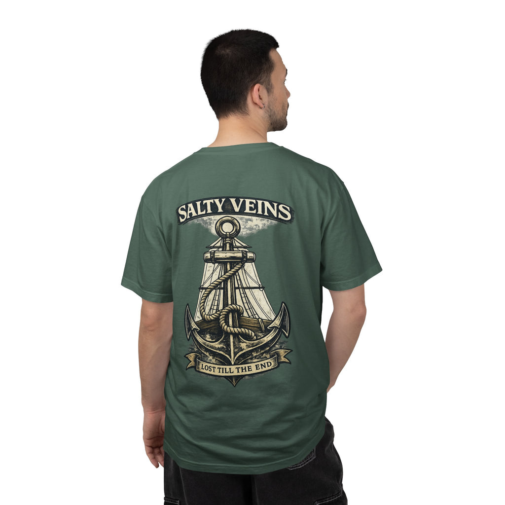 T-shirt graphique Salty Veins Anchor (Lost 'Til The End) — T-shirt col rond vintage nautique