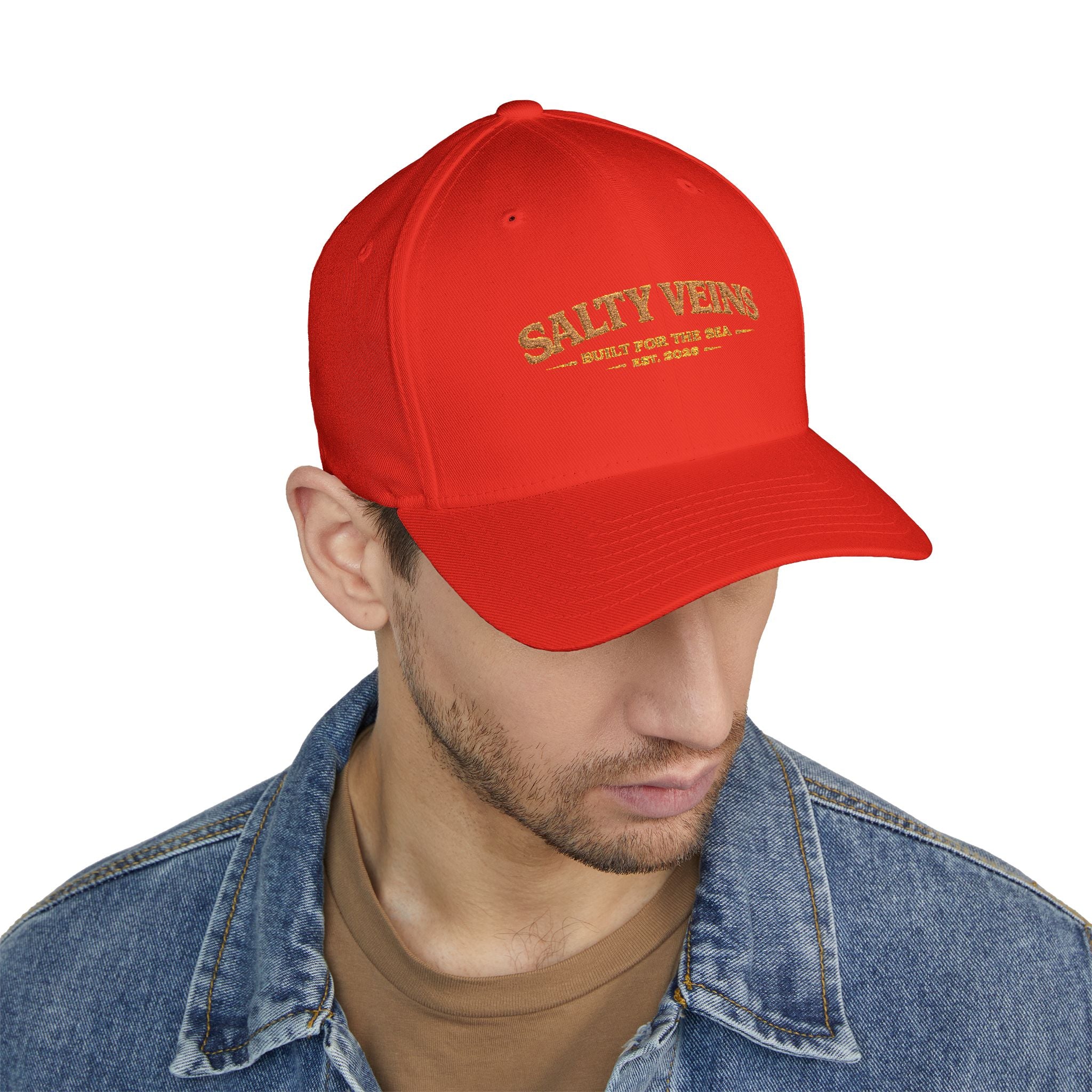 Casquette brodée Salty Veins — Chapeau fermé Beach Life