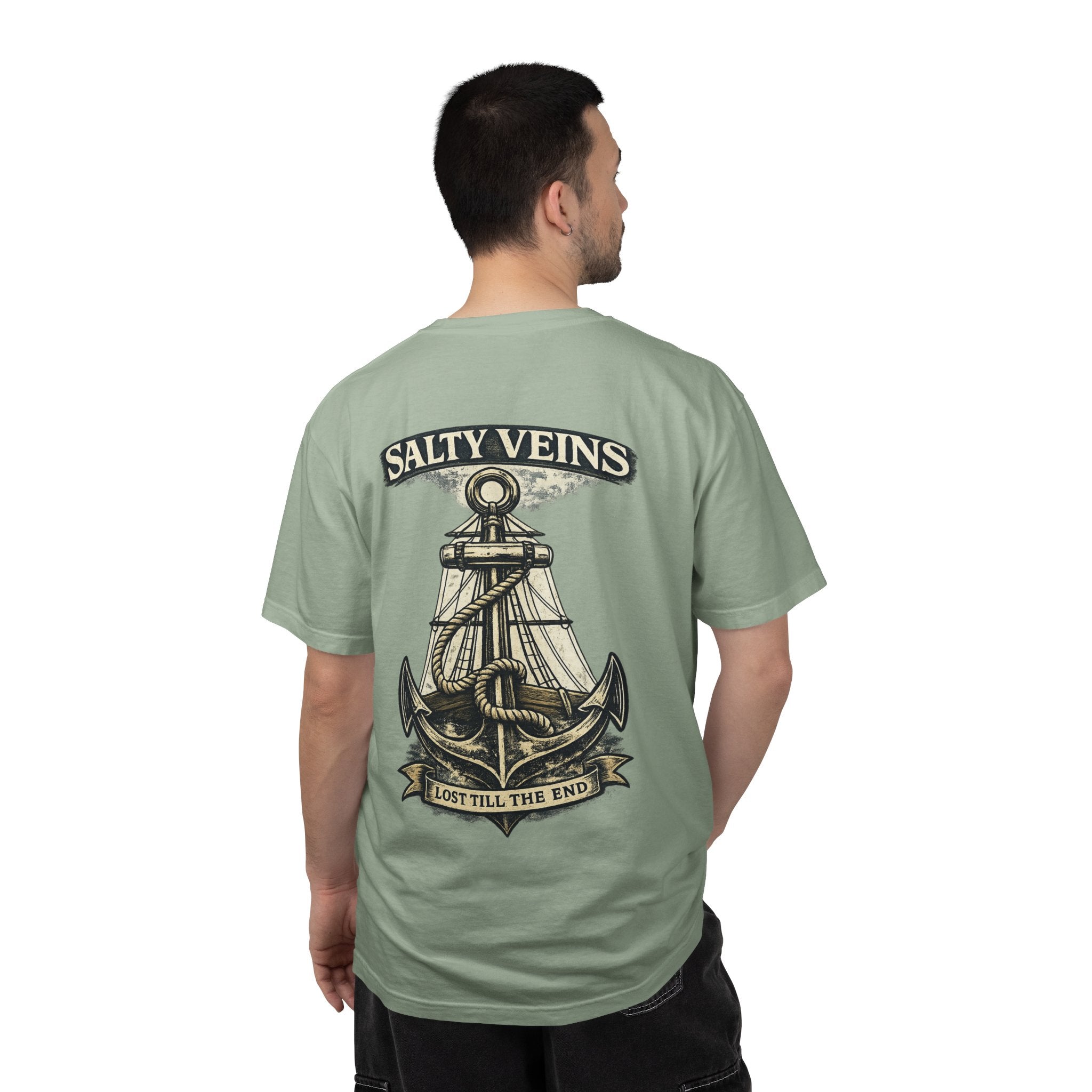 T-shirt graphique Salty Veins Anchor (Lost 'Til The End) — T-shirt col rond vintage nautique