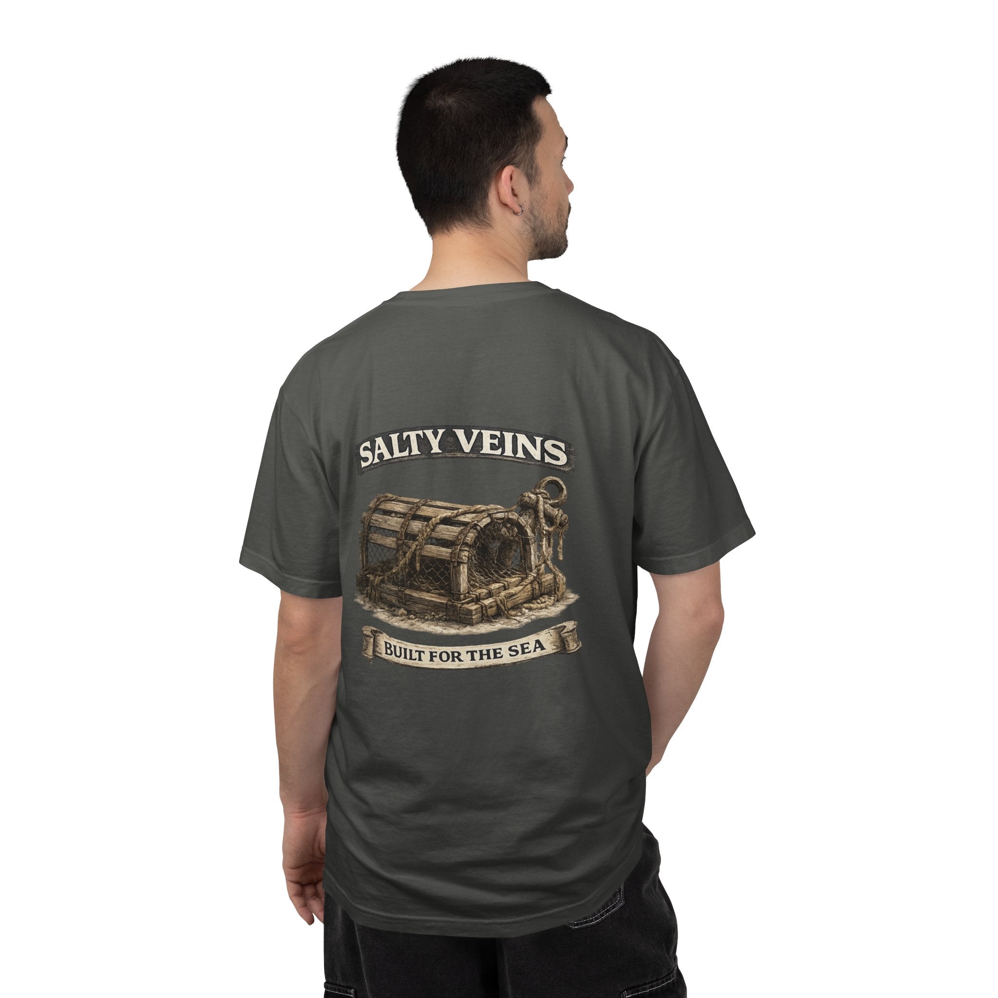 T-shirt Salty Veins Wooden Trap – T-shirt à motif de coffre de mer