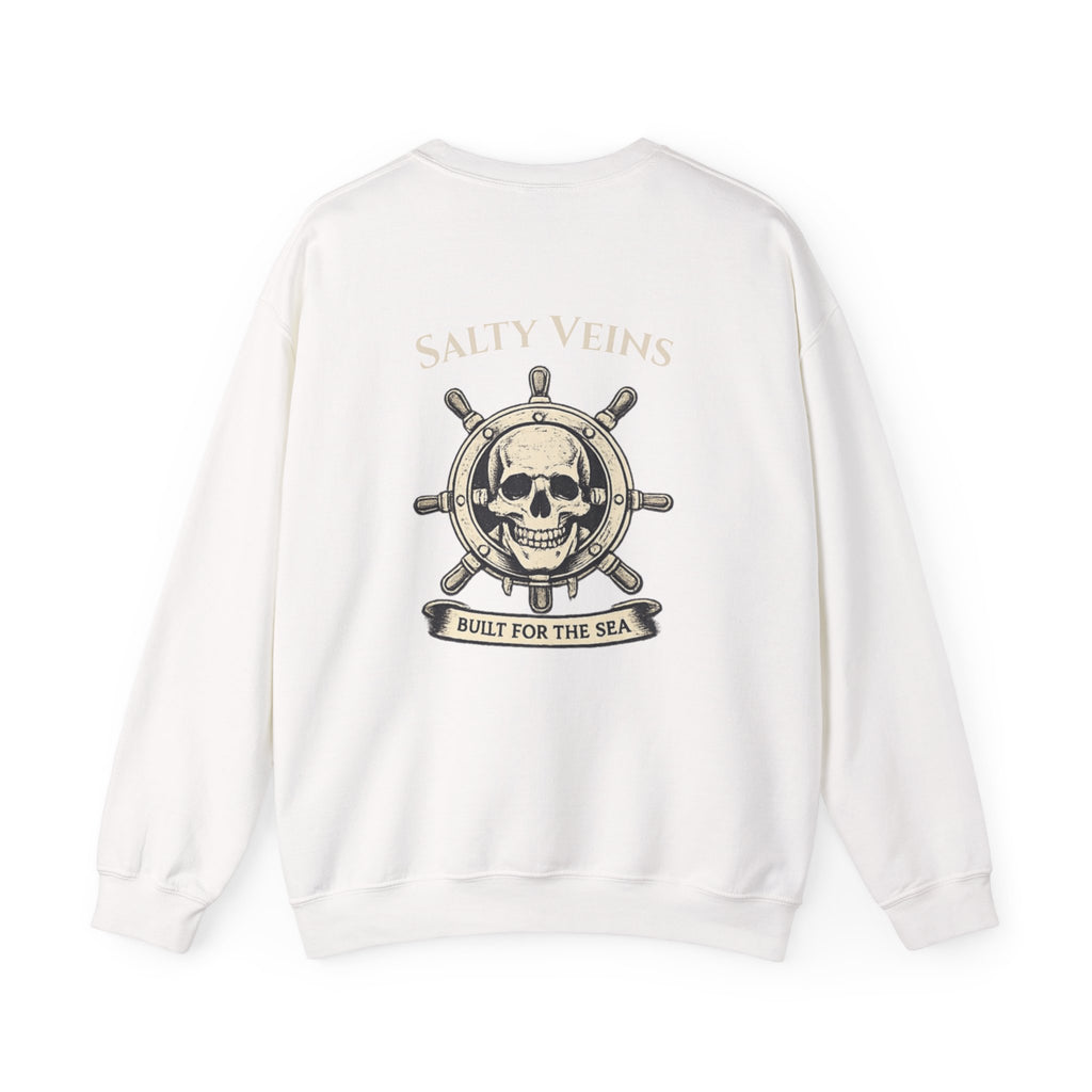 Salty Veins Nautical Skull Crewneck Sweatshirt — 'Built for the Sea'