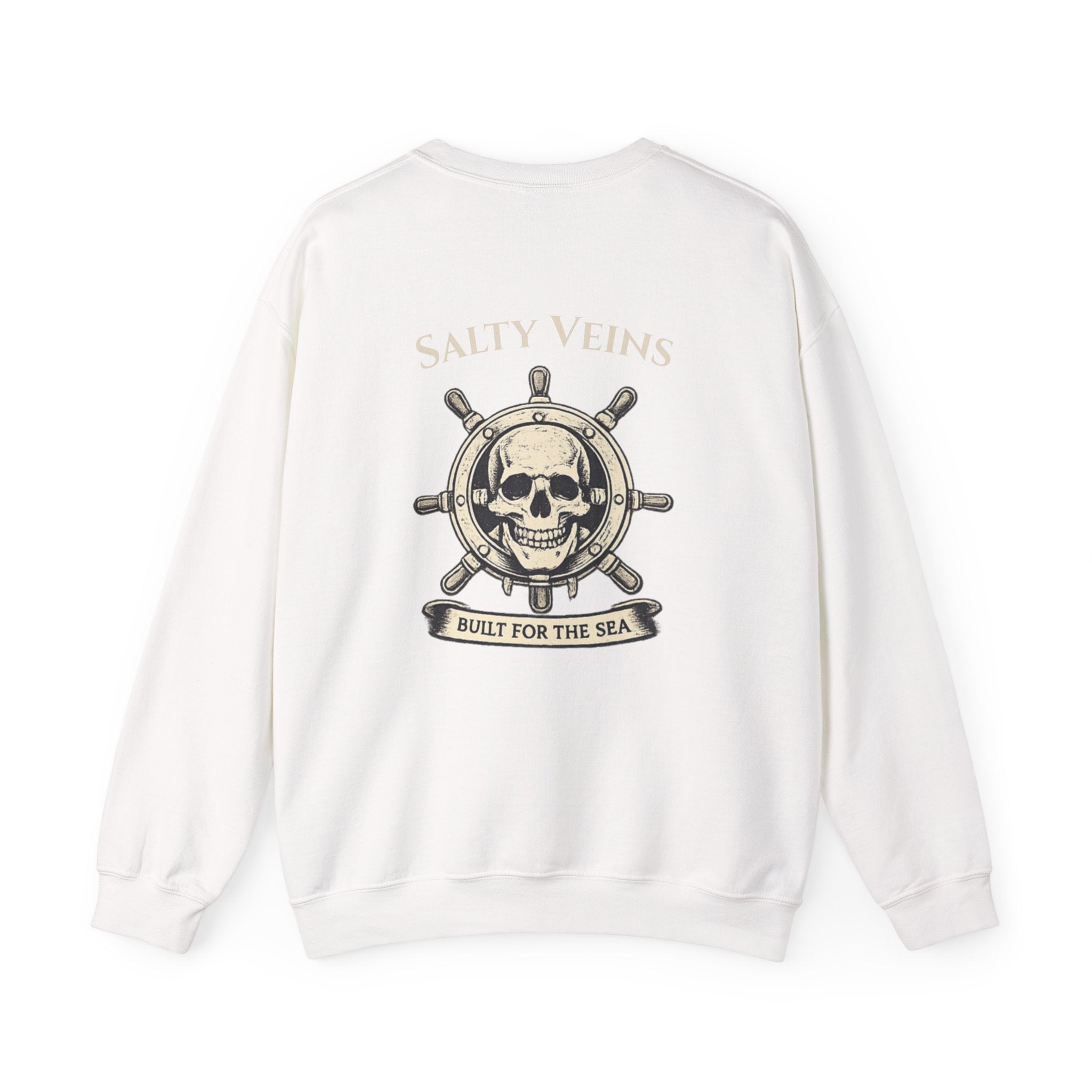 Salty Veins Nautical Skull Crewneck Sweatshirt — 'Built for the Sea'