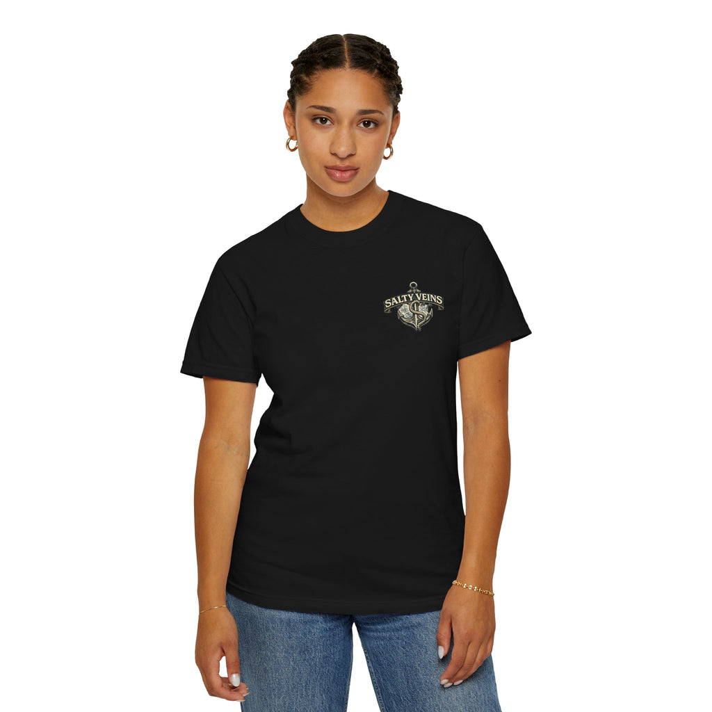 T-shirt Salty Veins Anchor — T-shirt graphique nautique « Legends Never Die »