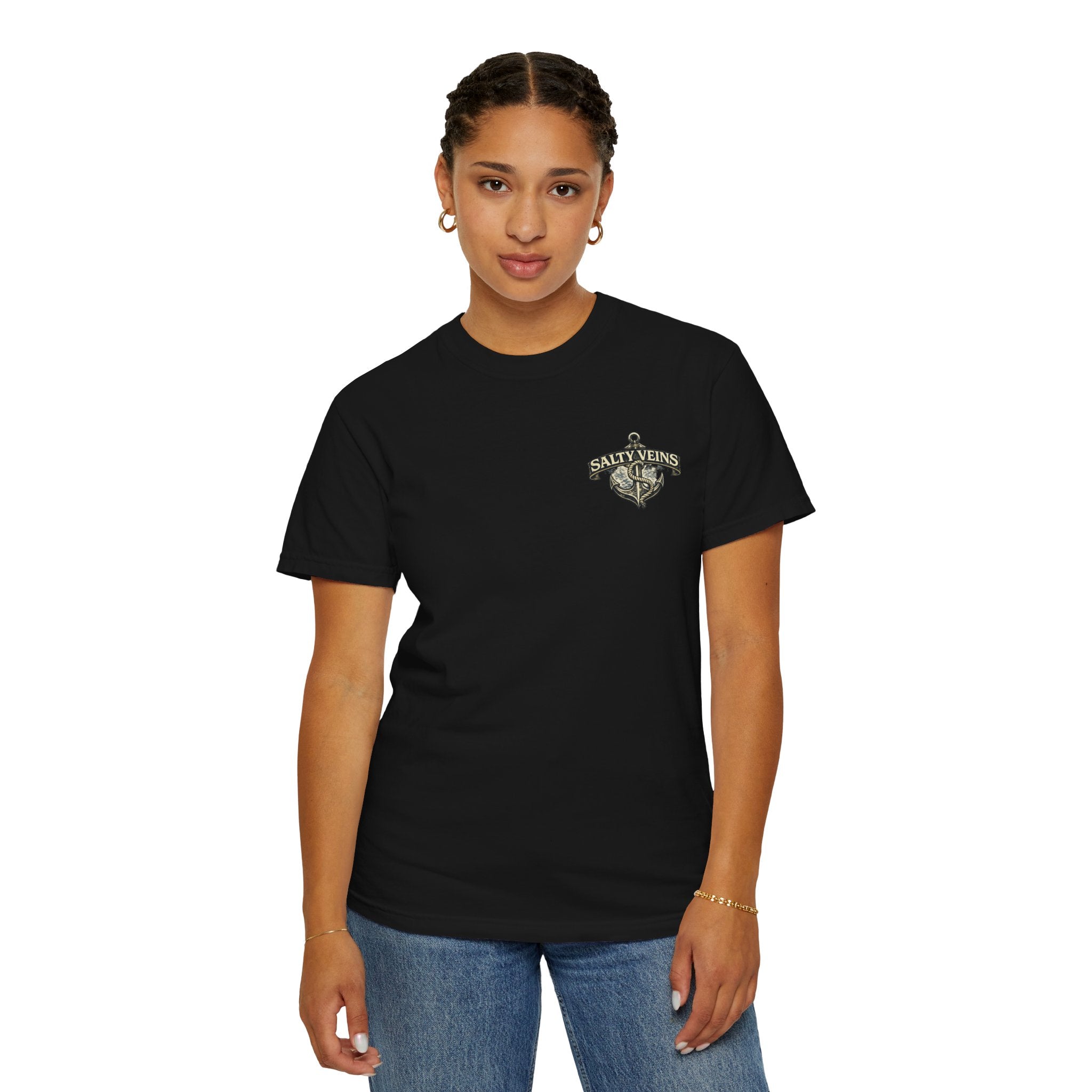 T-shirt Salty Veins Anchor — T-shirt graphique nautique « Legends Never Die »