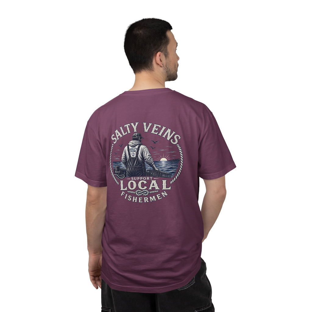 Salty Veins Support Local Fisherman Tee