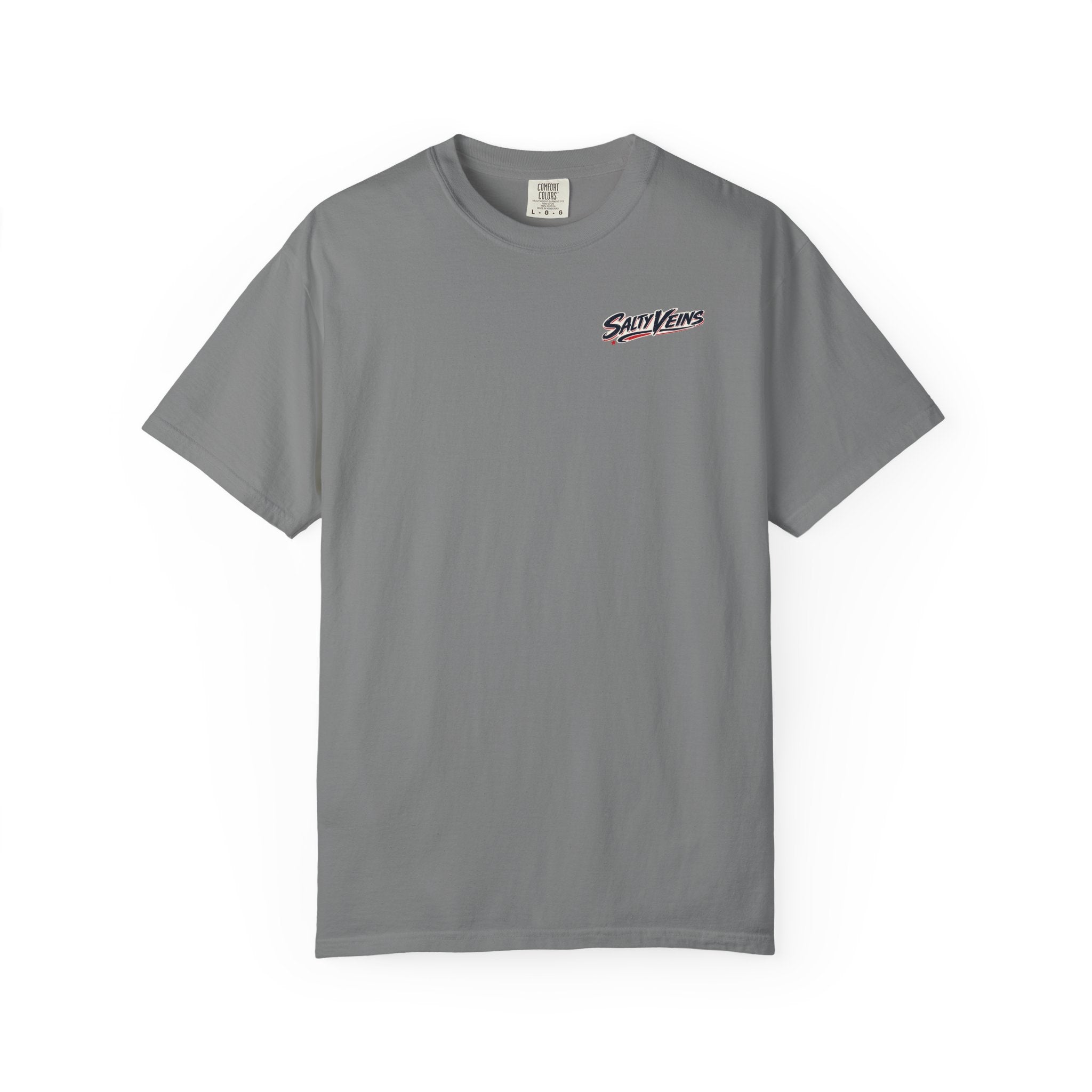 Salty Veins Marlin American Flag Fishing Tee