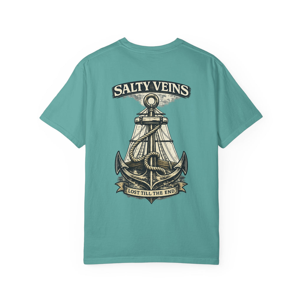 T-shirt graphique Salty Veins Anchor (Lost 'Til The End) — T-shirt col rond vintage nautique