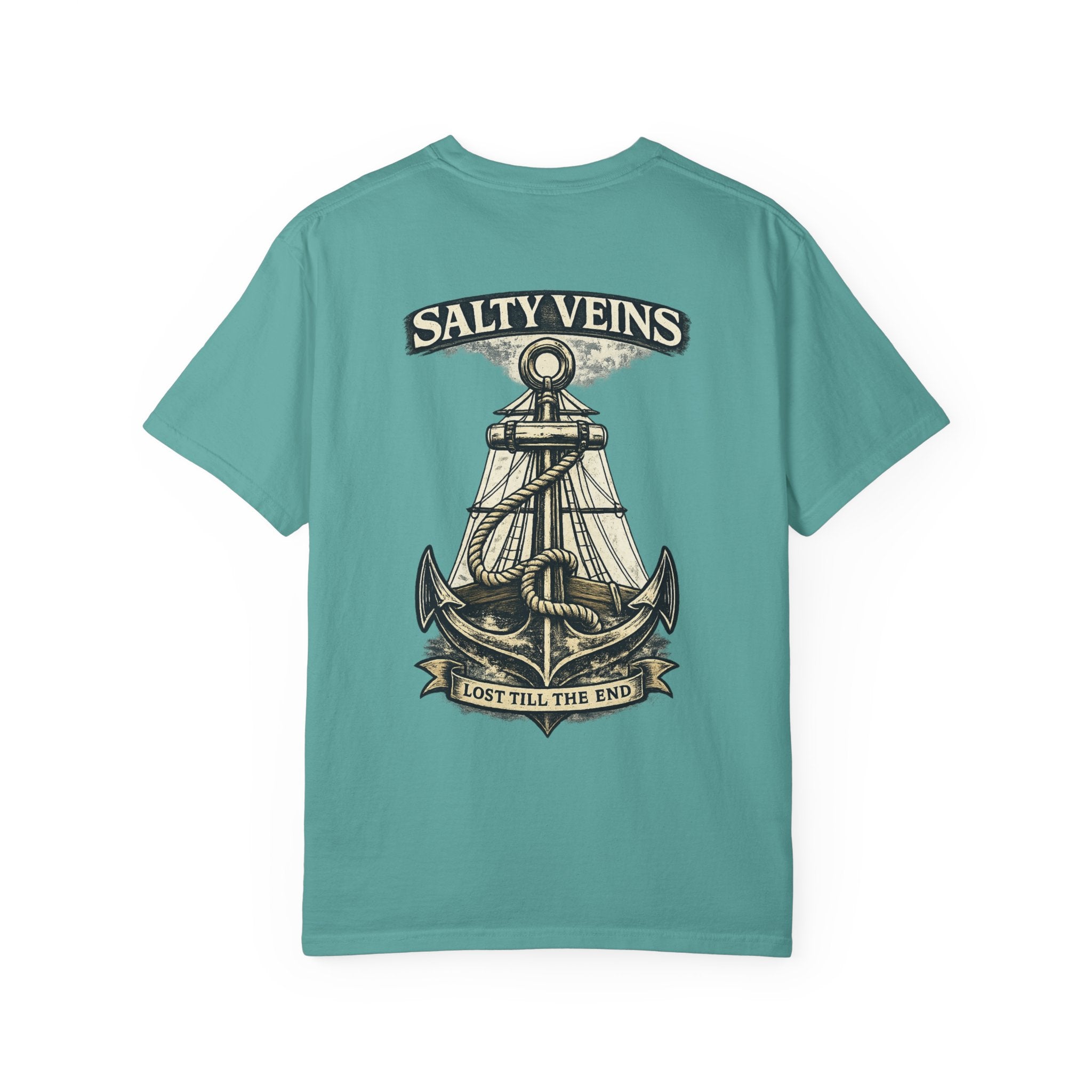 T-shirt graphique Salty Veins Anchor (Lost 'Til The End) — T-shirt col rond vintage nautique