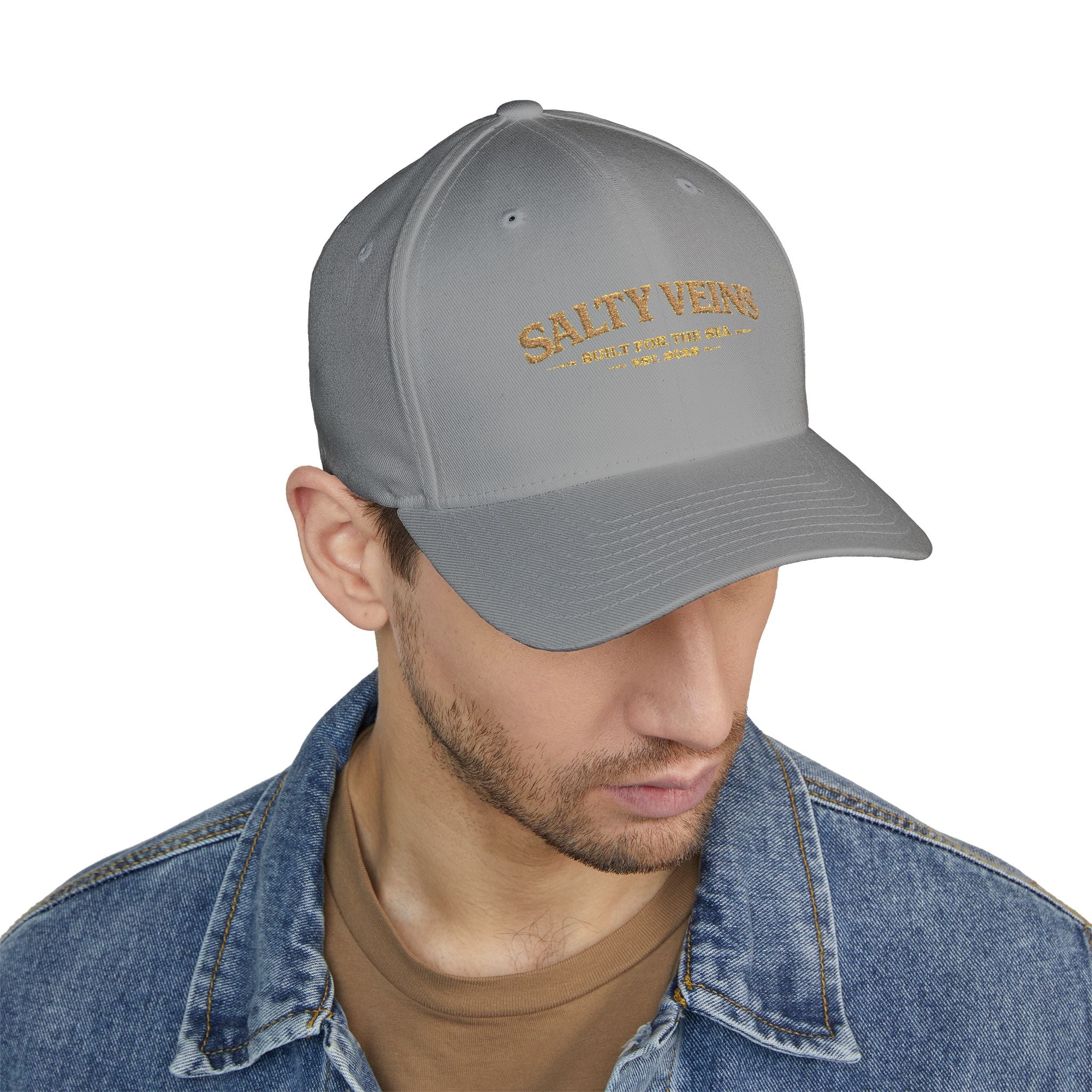 Casquette brodée Salty Veins — Chapeau fermé Beach Life