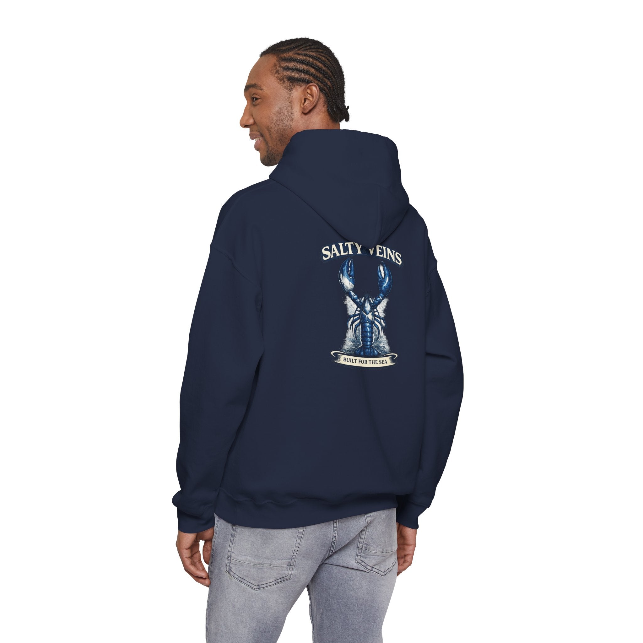 Salty Veins Lobster Crest Hoodie — Salty Veins Nautical Pullover