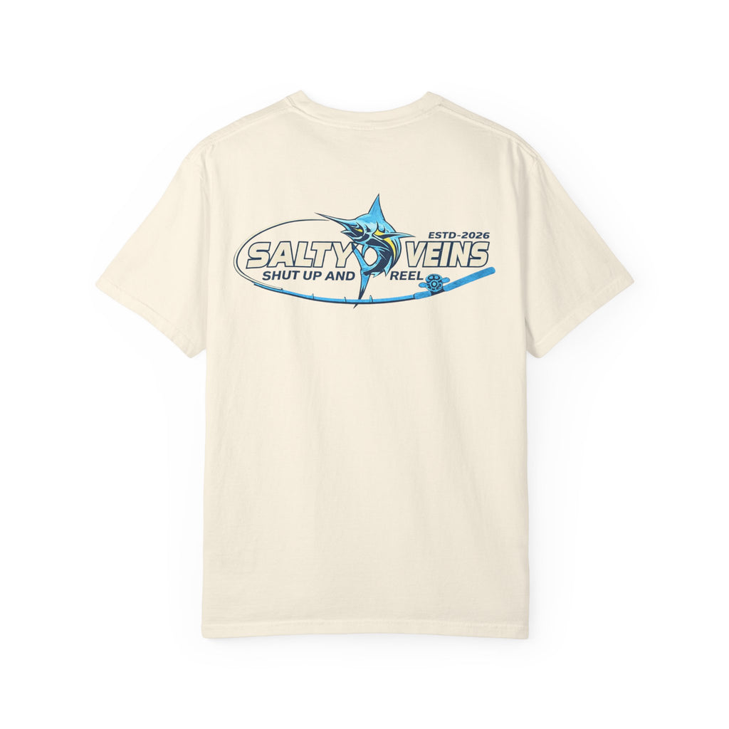 Salty Veins Shut Up and Reel Marlin Tee