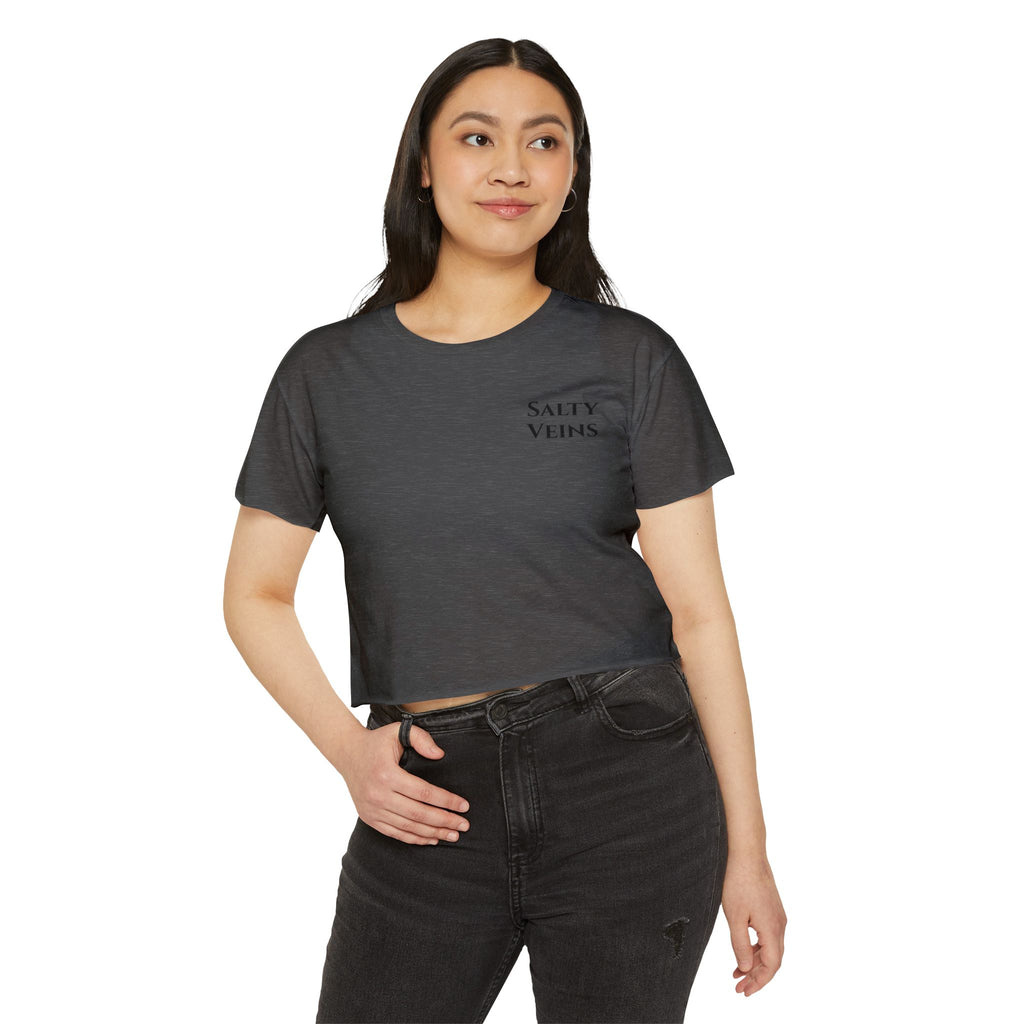 Salty Veins Crop Top — Nautical Lobster Tee