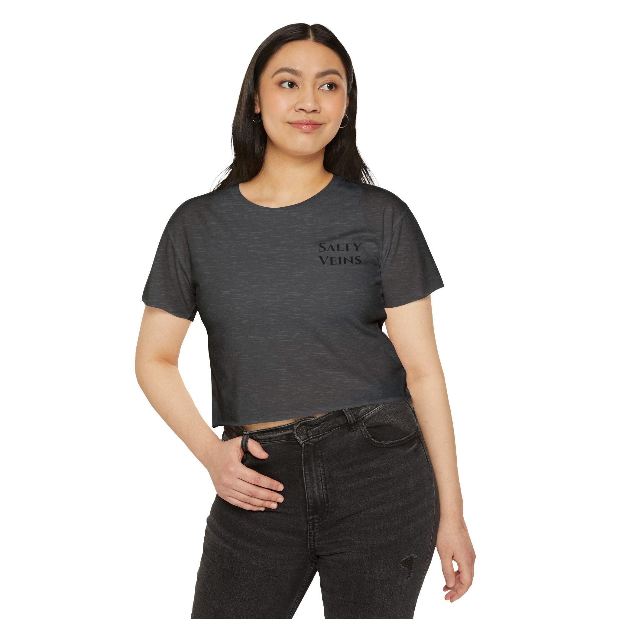 Salty Veins Crop Top — Nautical Lobster Tee