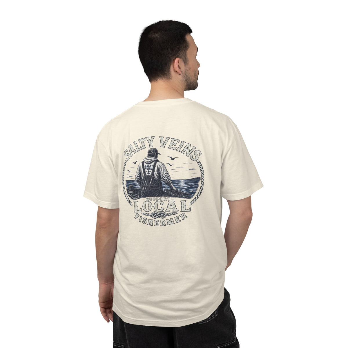 Salty Veins Support Local Fisherman Tee
