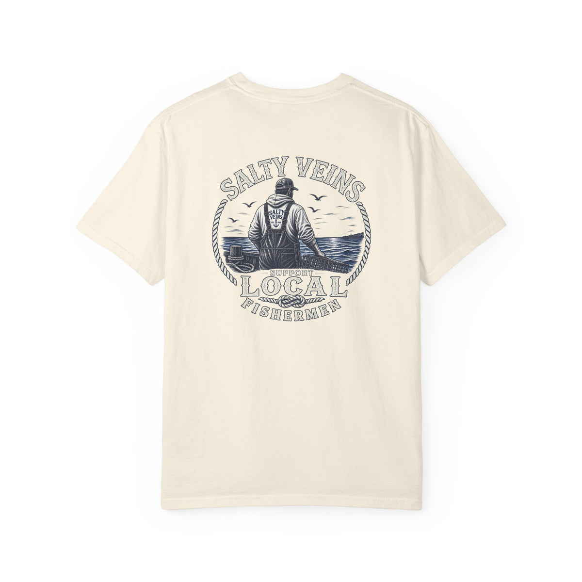 Salty Veins Support Local Fisherman Tee