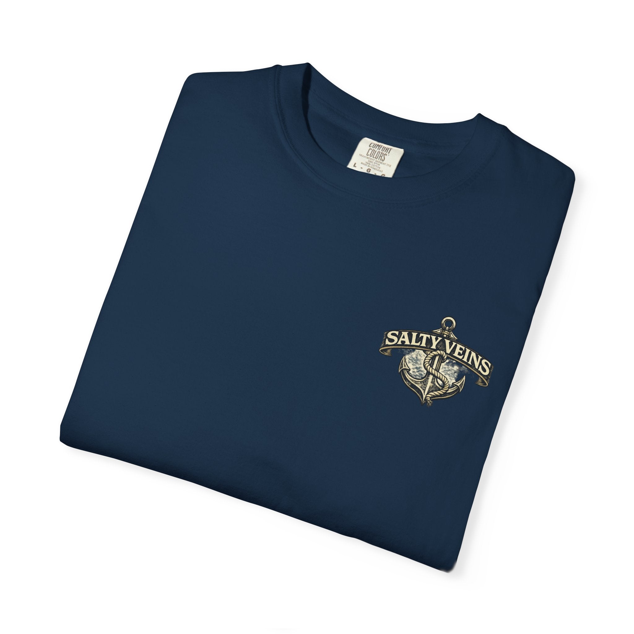 T-shirt Salty Veins Anchor — T-shirt graphique nautique « Legends Never Die »