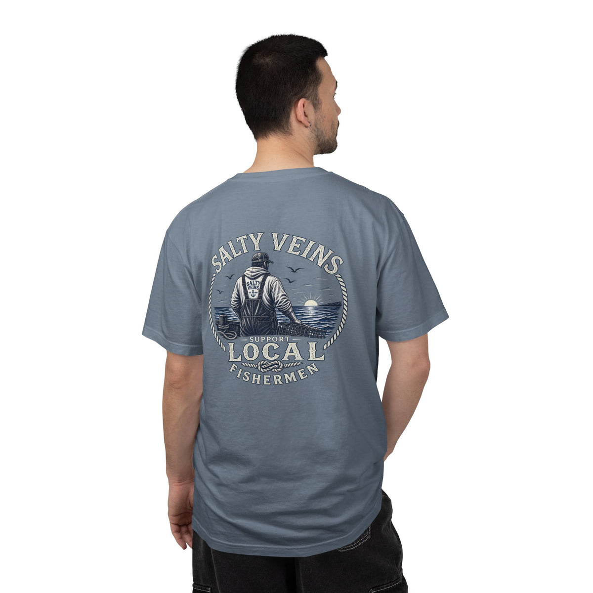Salty Veins Support Local Fisherman Tee