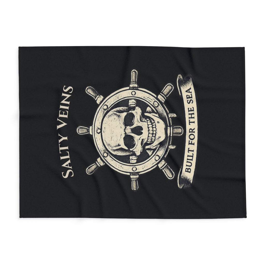 Salty Veins Arctic Fleece Blanket — Nautical Skull Fleece Blanket