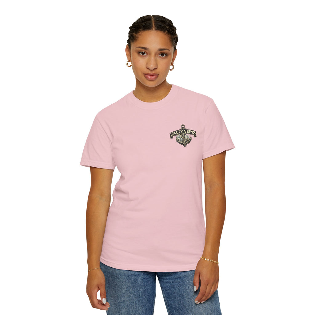 T-shirt Salty Veins Anchor — T-shirt graphique nautique « Legends Never Die »