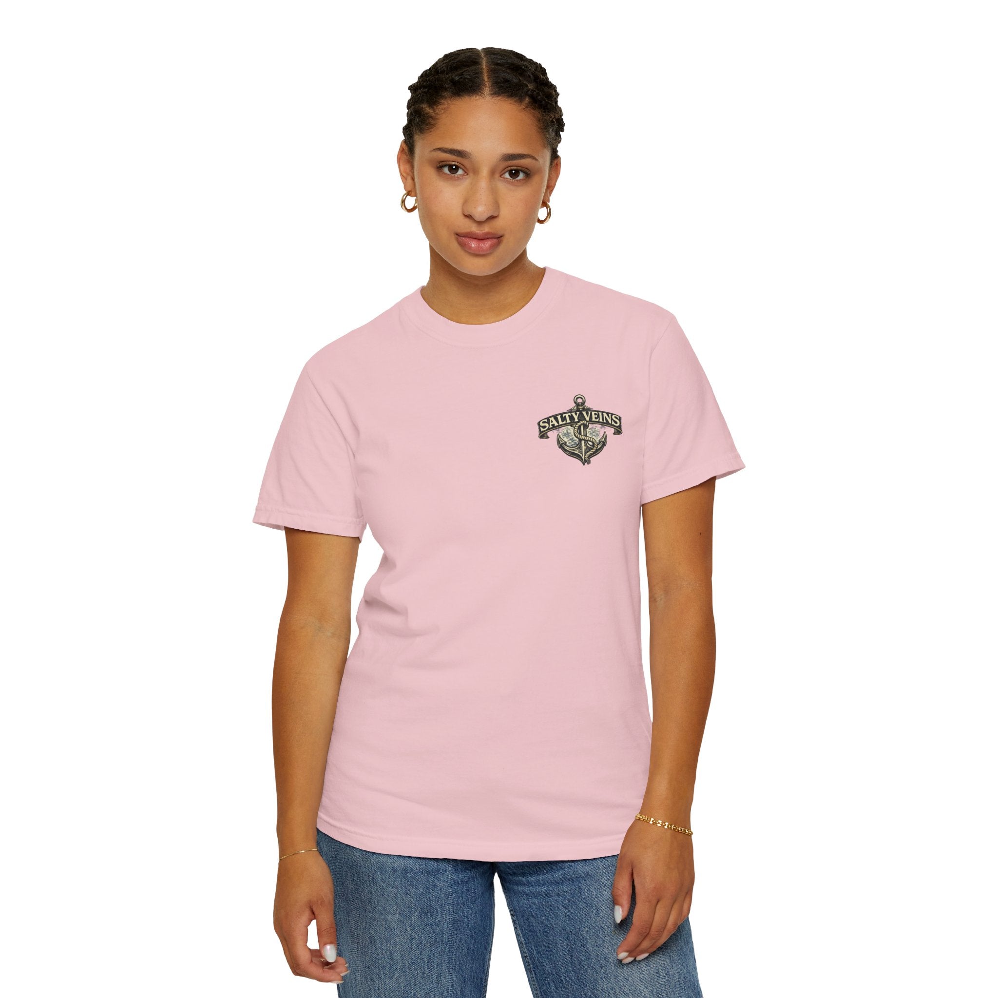 T-shirt Salty Veins Anchor — T-shirt graphique nautique « Legends Never Die »