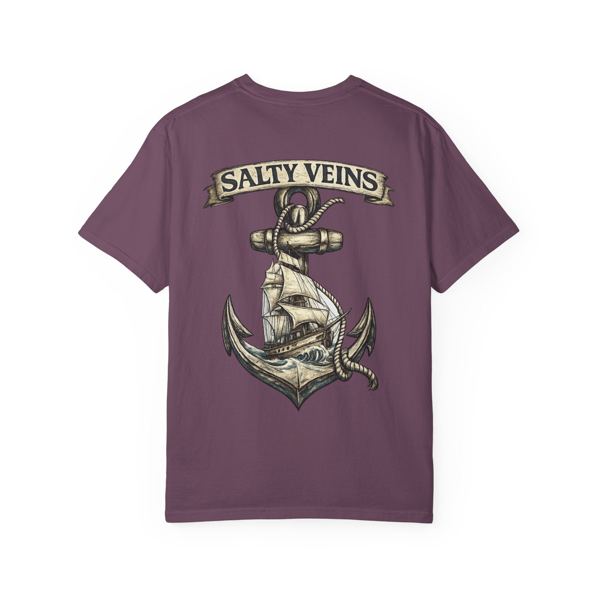 Salty Veins Anchor & Sailing Ship Tee