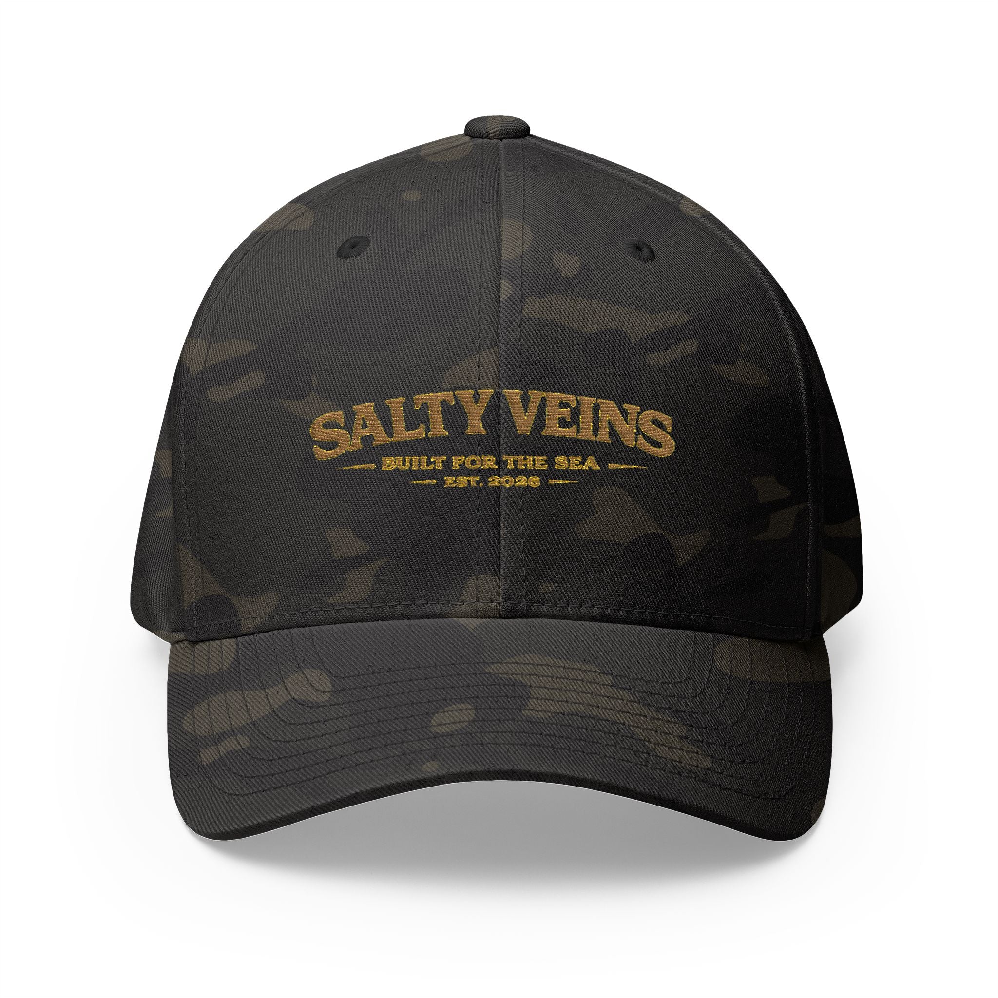 Salty Veins Embroidered Closed-Back Hat