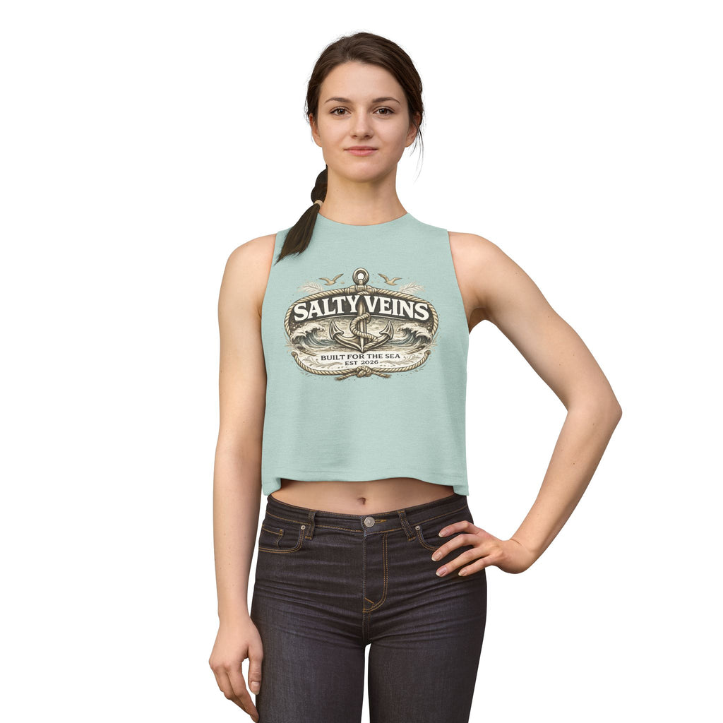 Salty Veins Crop Top — Nautical Women's Sea-Inspired Tank