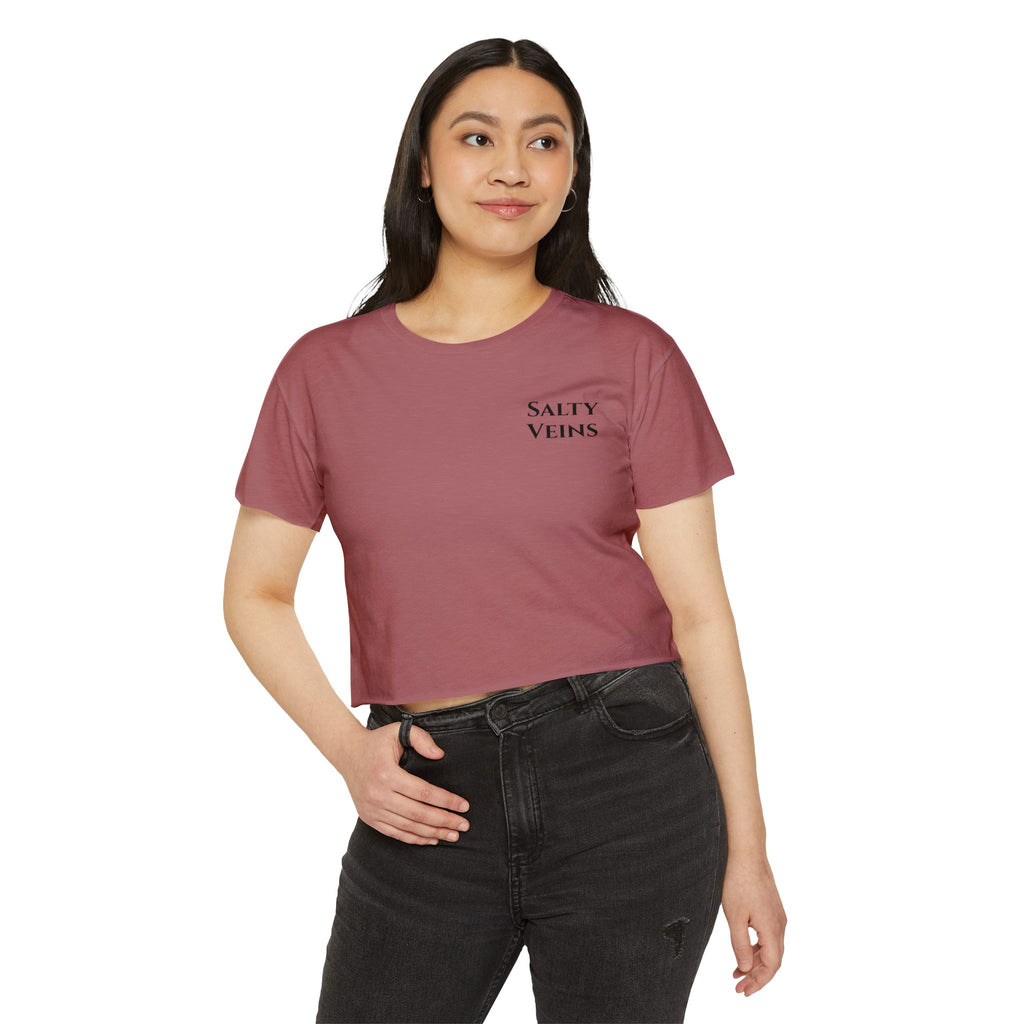 Salty Veins Crop Top — Nautical Lobster Tee