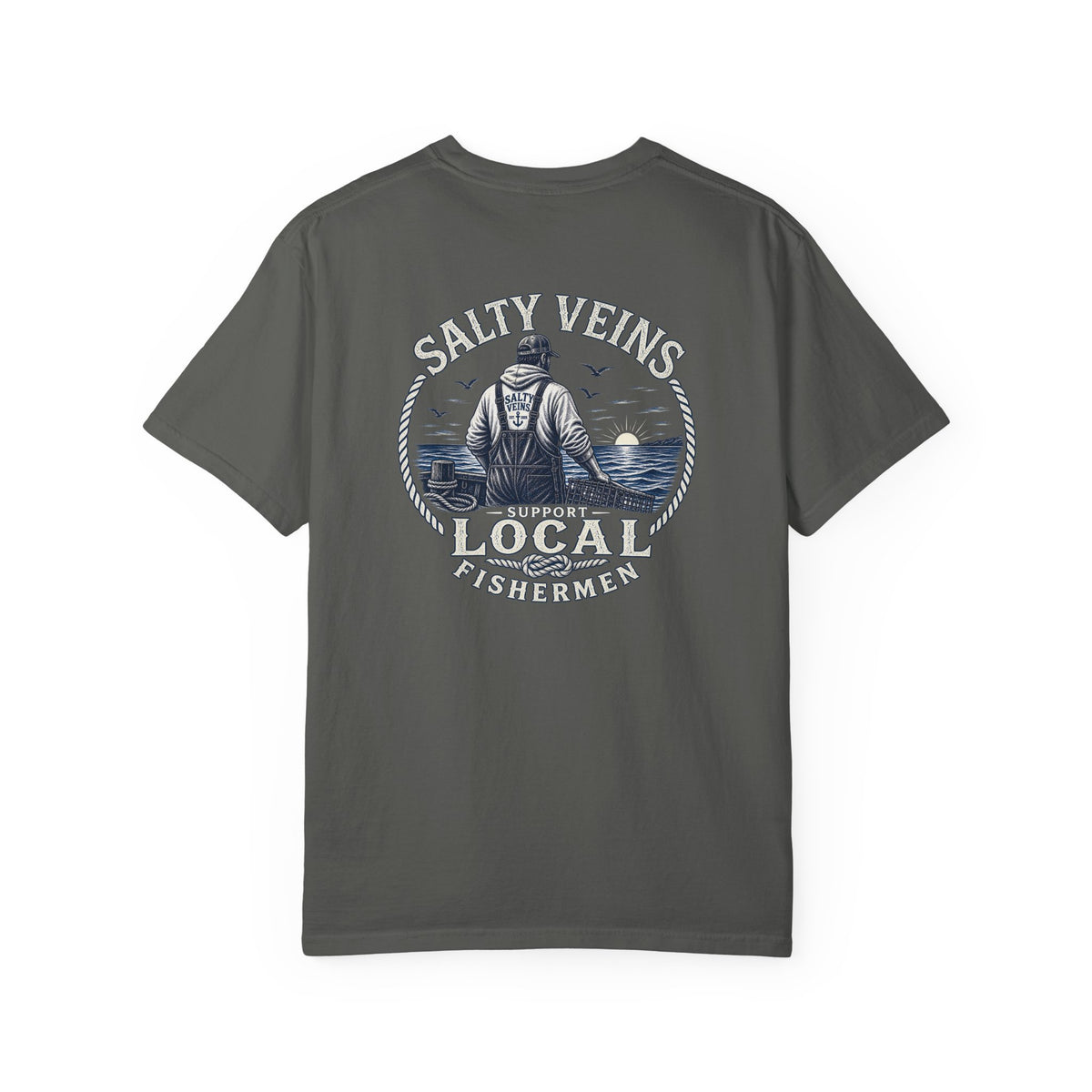 Salty Veins Support Local Fisherman Tee
