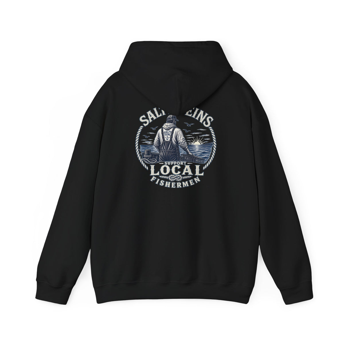 Salty Veins Support Local Fishermen Hoodie
