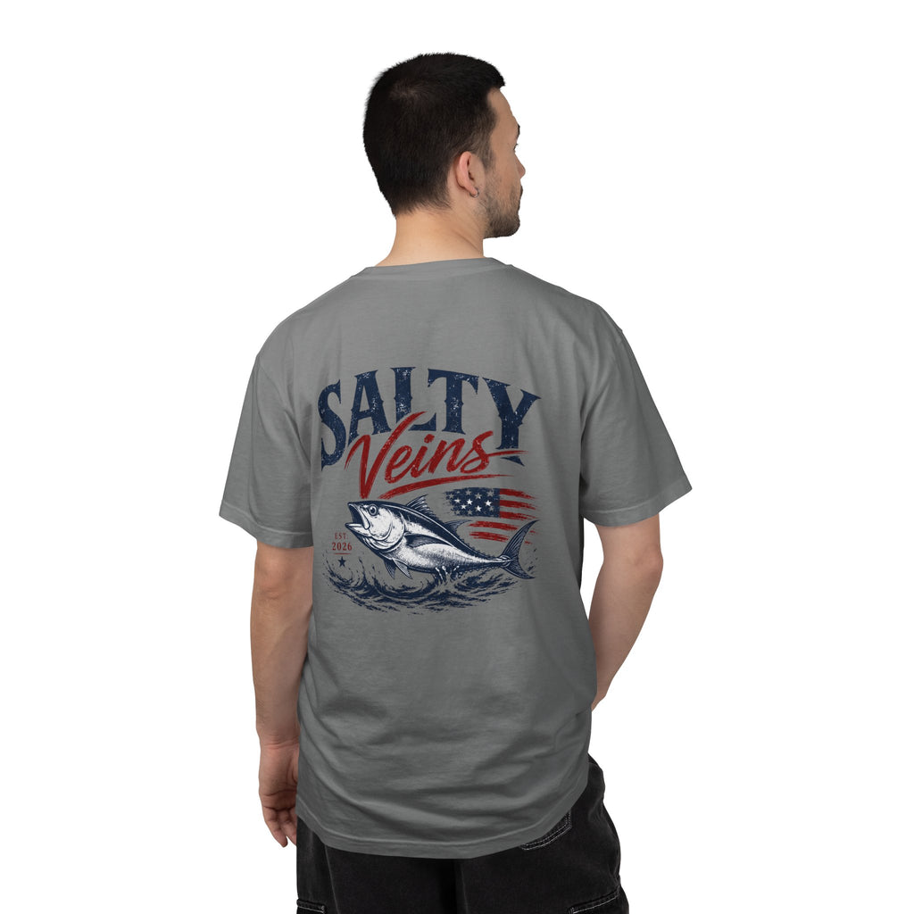 Salty Veins Patriotic Fishing Tee