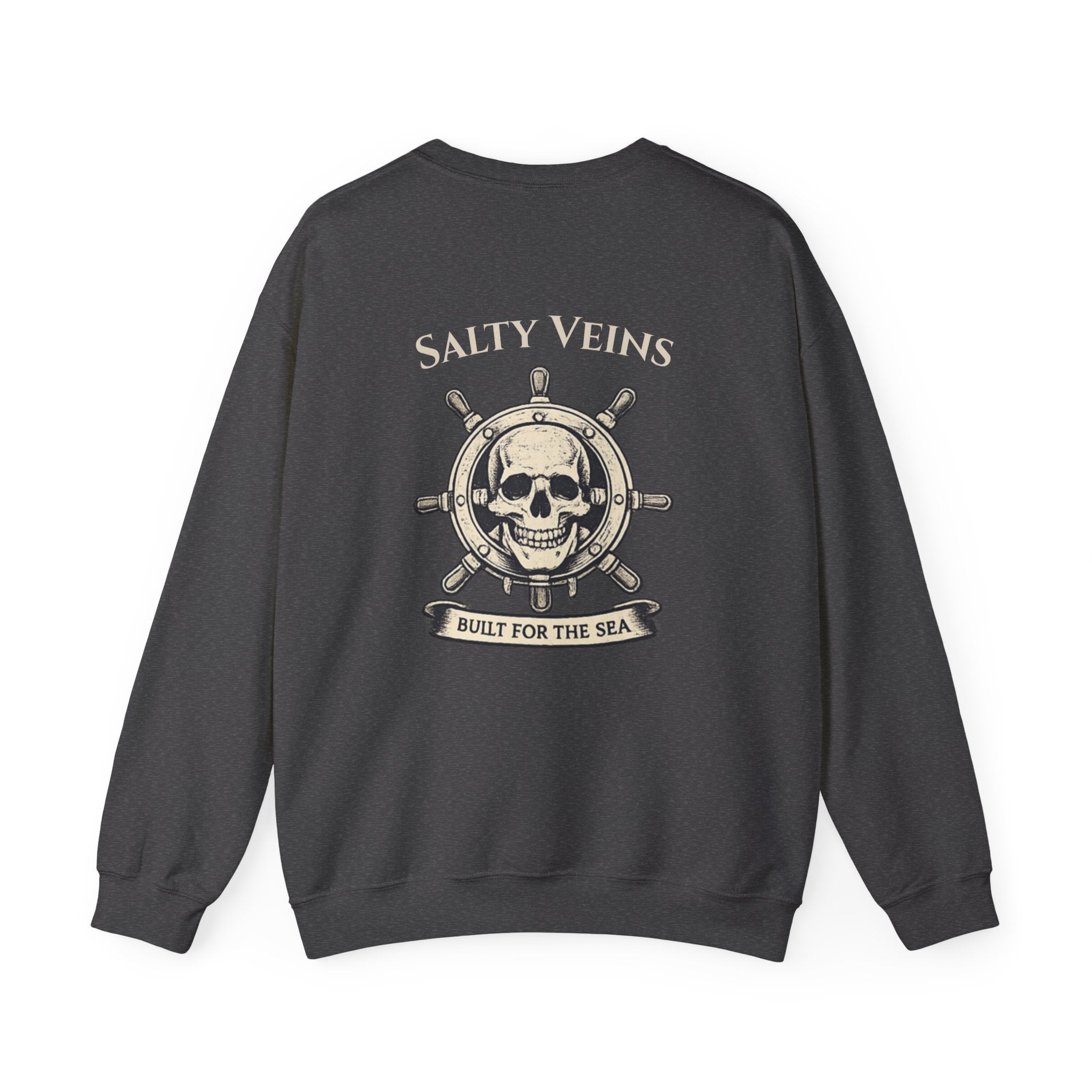 Salty Veins Nautical Skull Crewneck Sweatshirt — 'Built for the Sea'