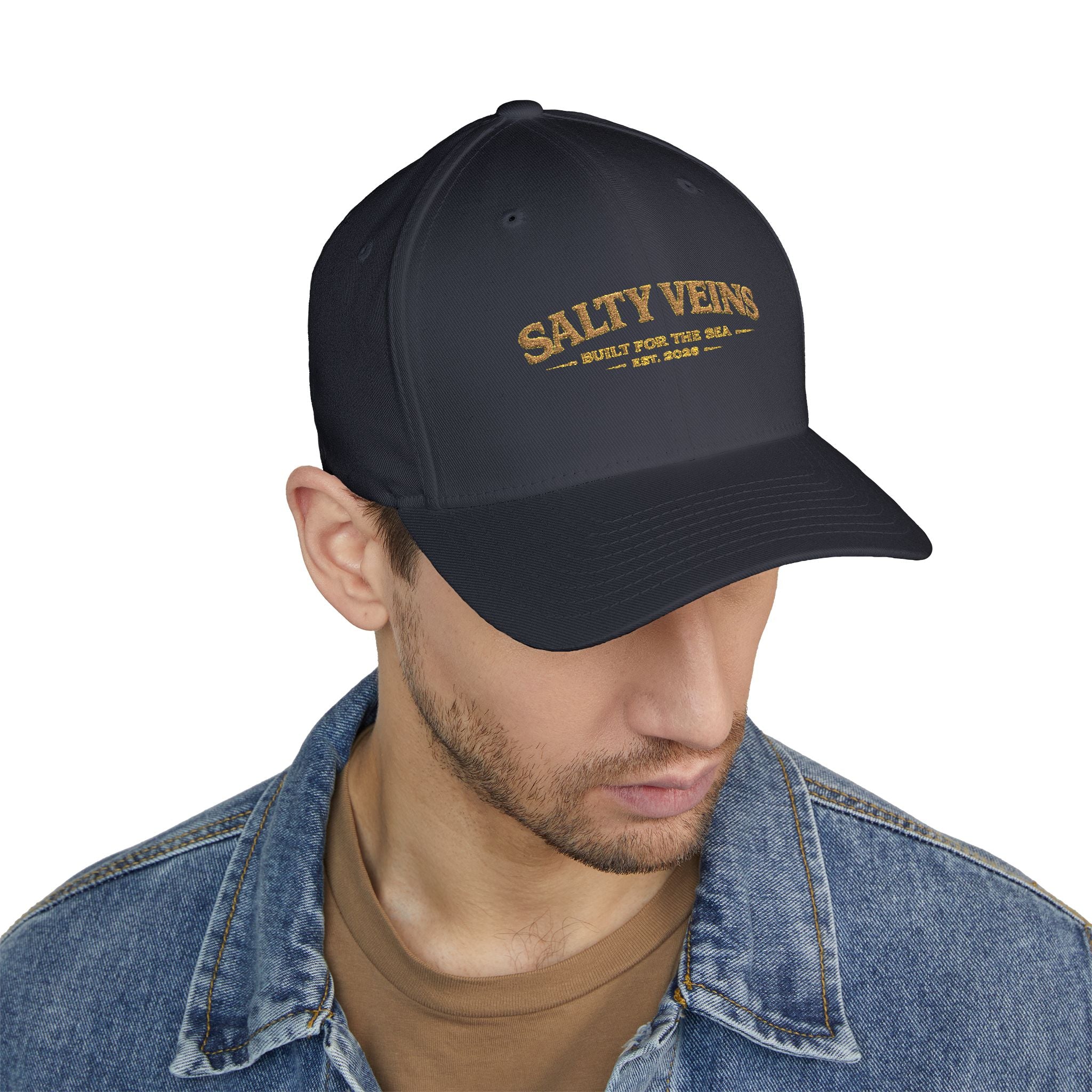 Casquette brodée Salty Veins — Chapeau fermé Beach Life