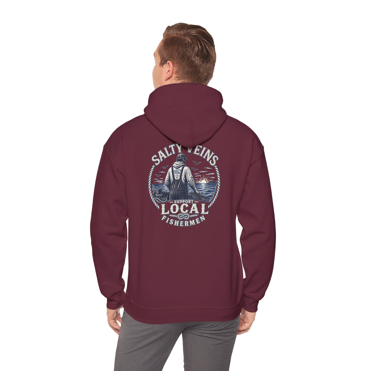 Salty Veins Support Local Fishermen Hoodie