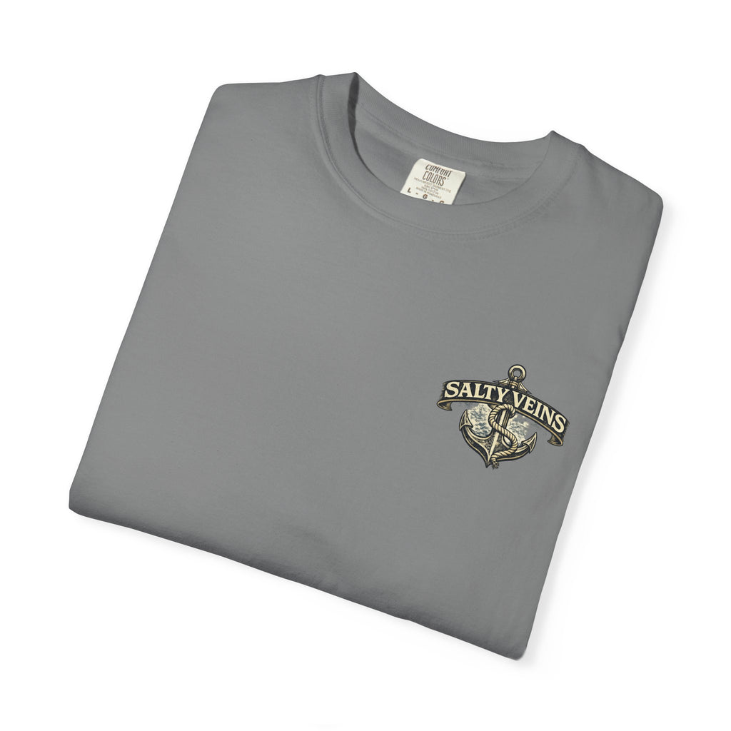 T-shirt Salty Veins Anchor — T-shirt graphique nautique « Legends Never Die »