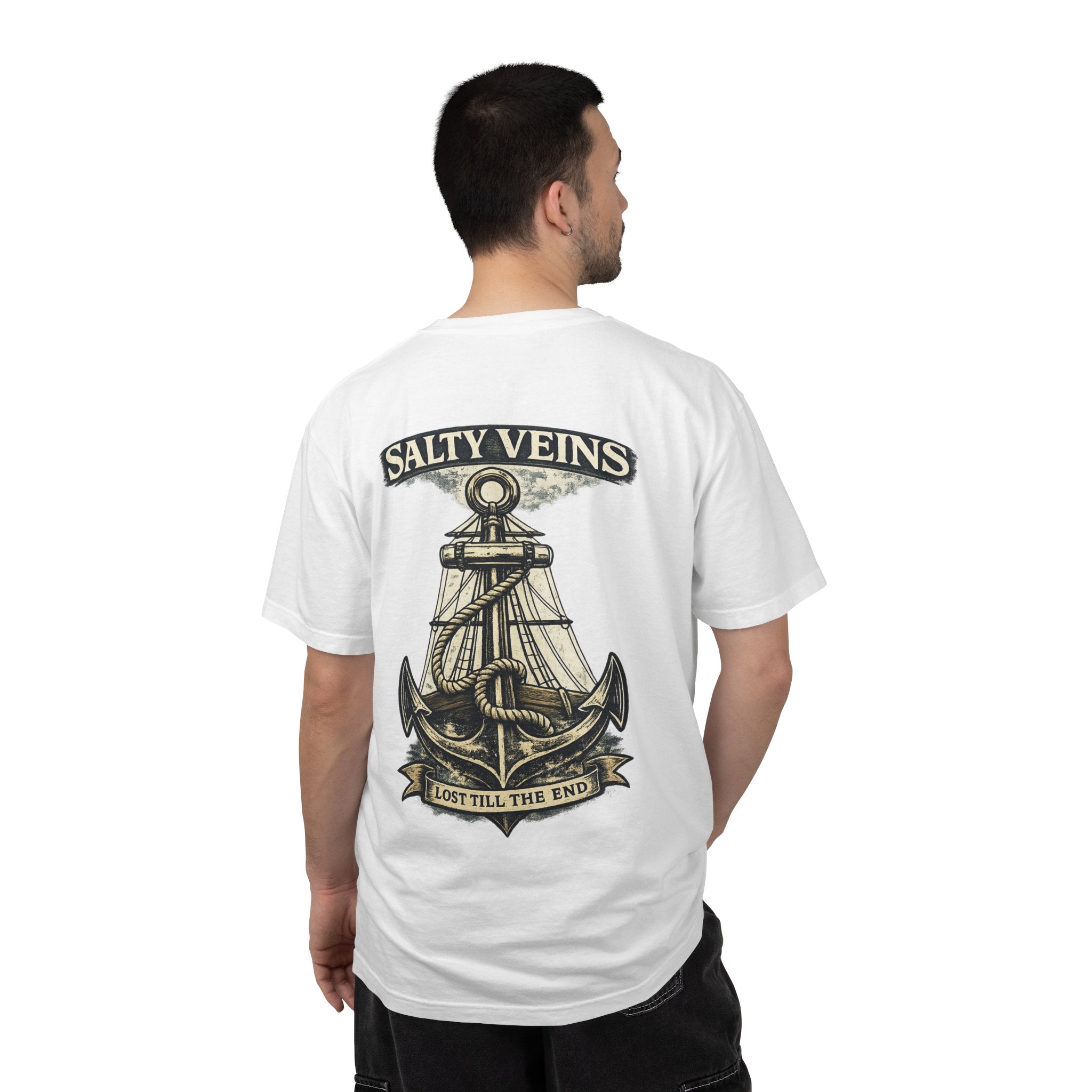 T-shirt graphique Salty Veins Anchor (Lost 'Til The End) — T-shirt col rond vintage nautique