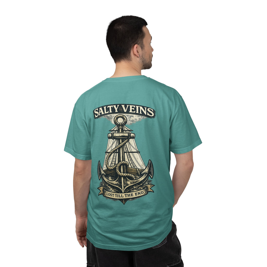 T-shirt graphique Salty Veins Anchor (Lost 'Til The End) — T-shirt col rond vintage nautique