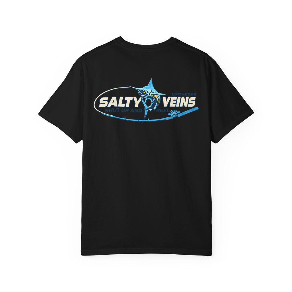 Salty Veins Shut Up and Reel Marlin Tee