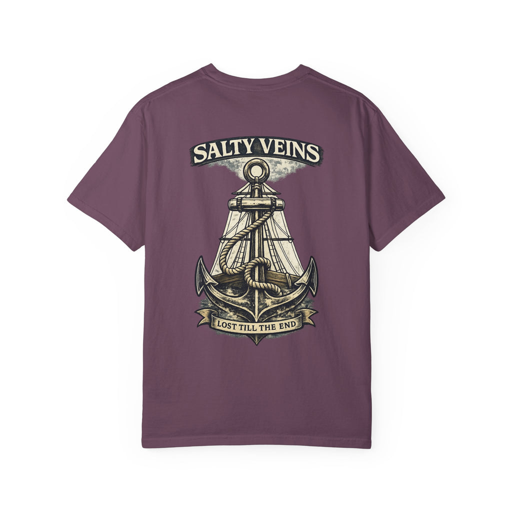 T-shirt graphique Salty Veins Anchor (Lost 'Til The End) — T-shirt col rond vintage nautique