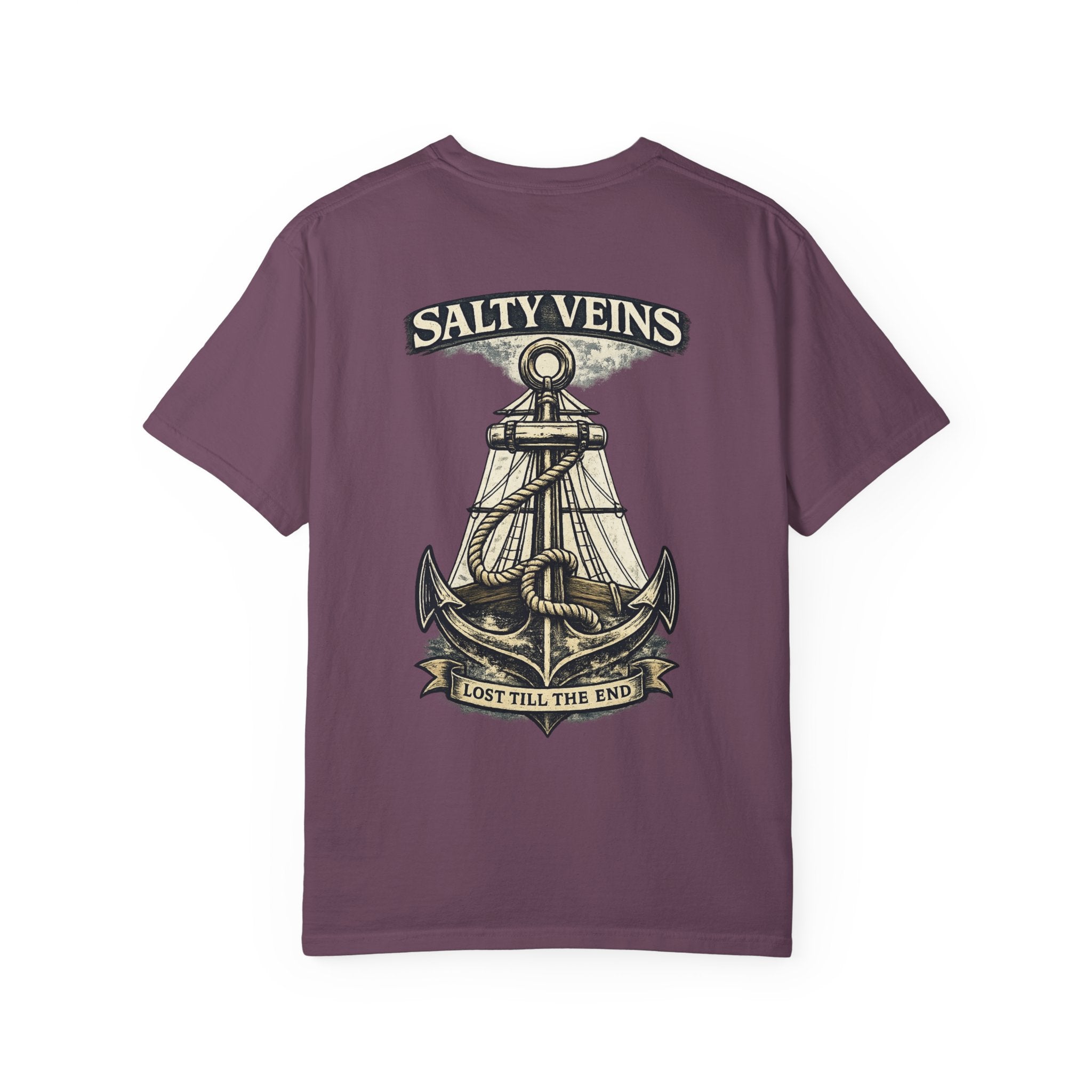T-shirt graphique Salty Veins Anchor (Lost 'Til The End) — T-shirt col rond vintage nautique