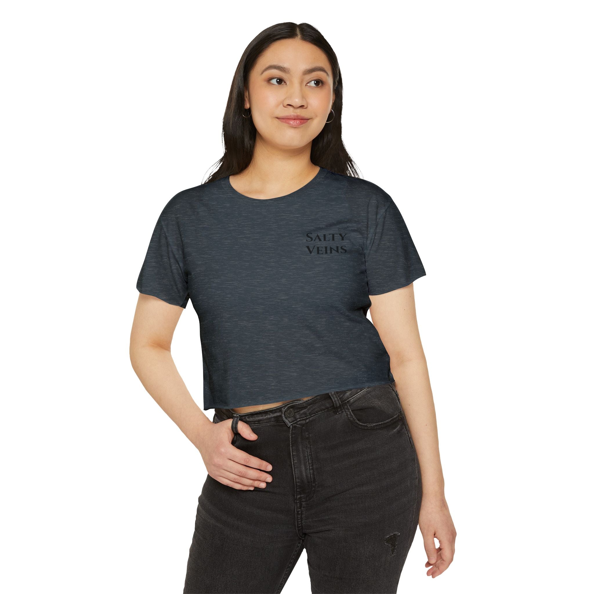 Salty Veins Crop Top — Nautical Lobster Tee