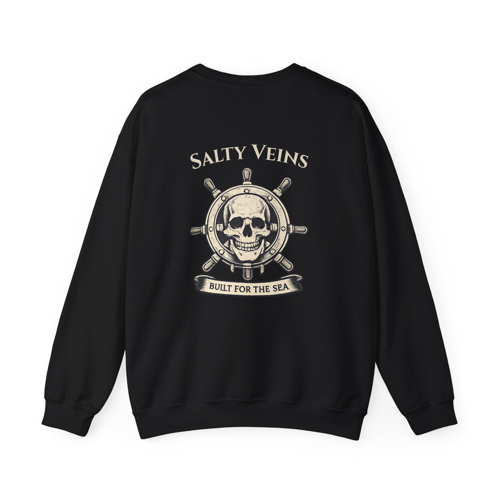 Salty Veins Nautical Skull Crewneck Sweatshirt — 'Built for the Sea'