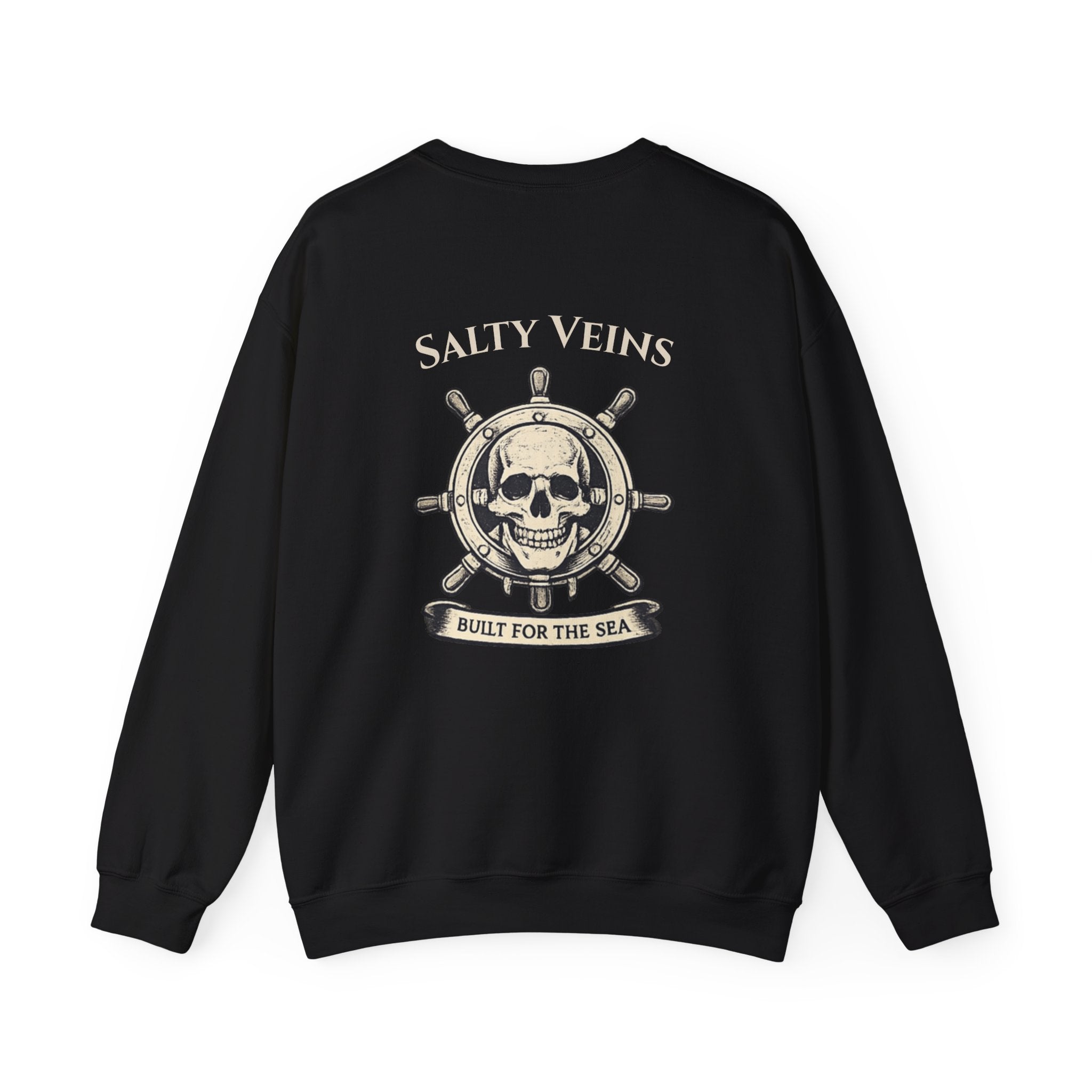 Salty Veins Nautical Skull Crewneck Sweatshirt — 'Built for the Sea'