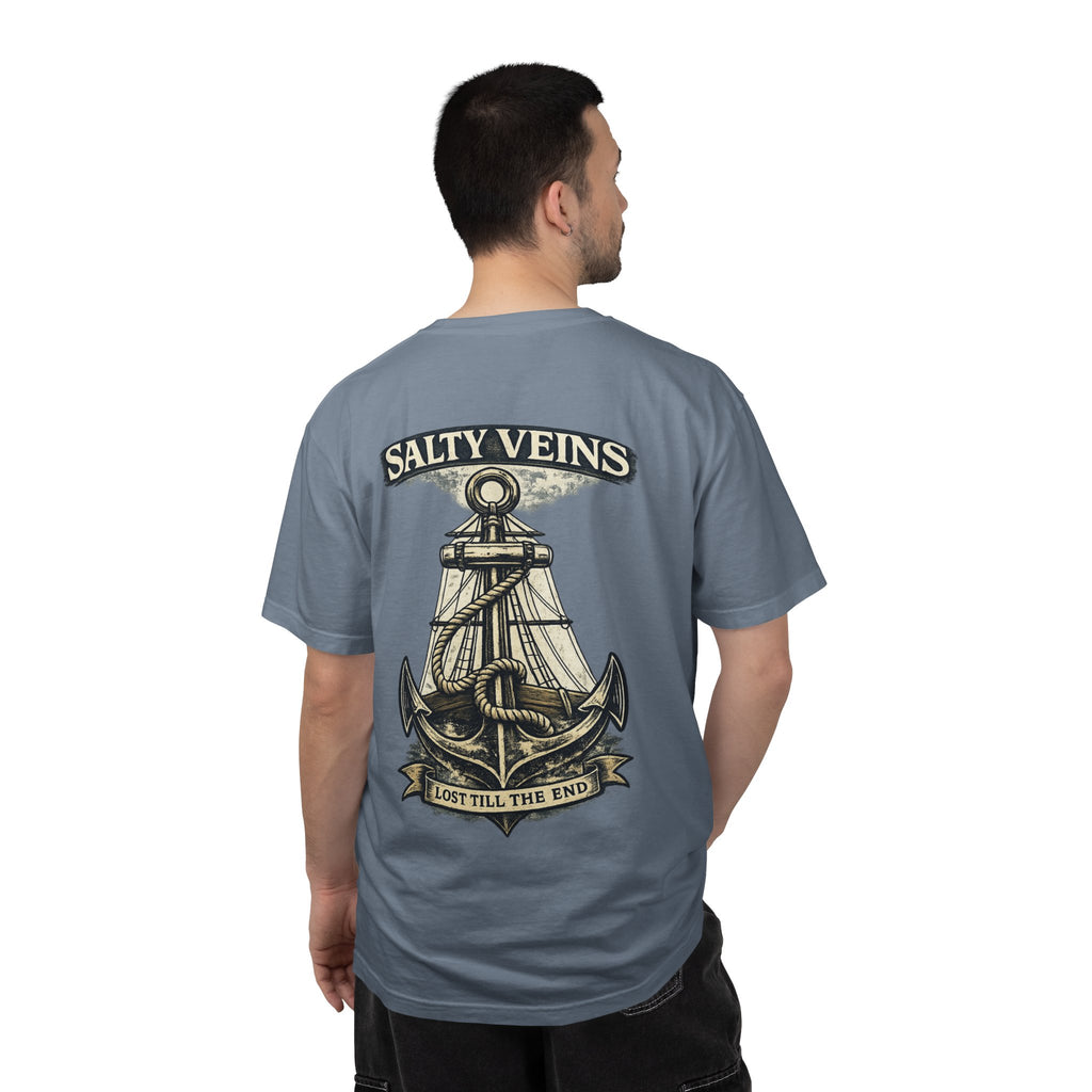 T-shirt graphique Salty Veins Anchor (Lost 'Til The End) — T-shirt col rond vintage nautique